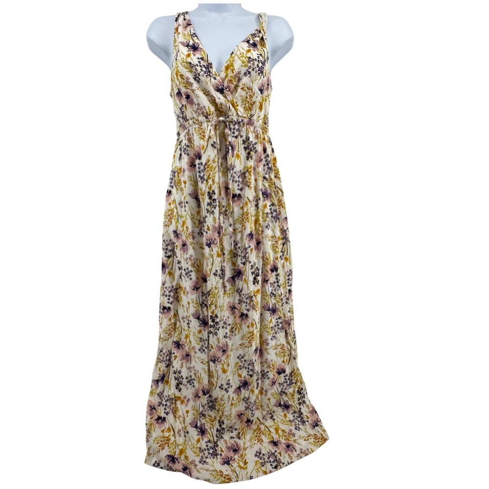Old Navy Maternity Maxi Dress Women XS Floral V-Neck Boho Cottage Summer Cool
